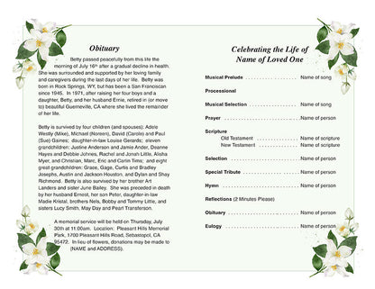 Belinda Funeral Program Template