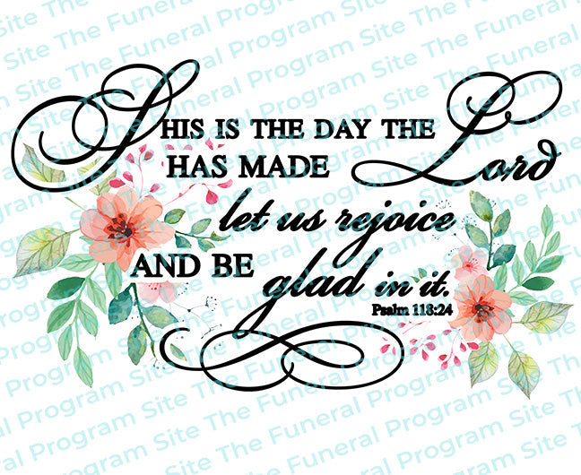 This Is The Day Bible Verse Word Art.