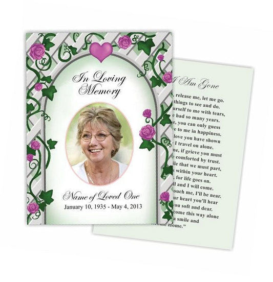 Trellis Small Memorial Card Template.