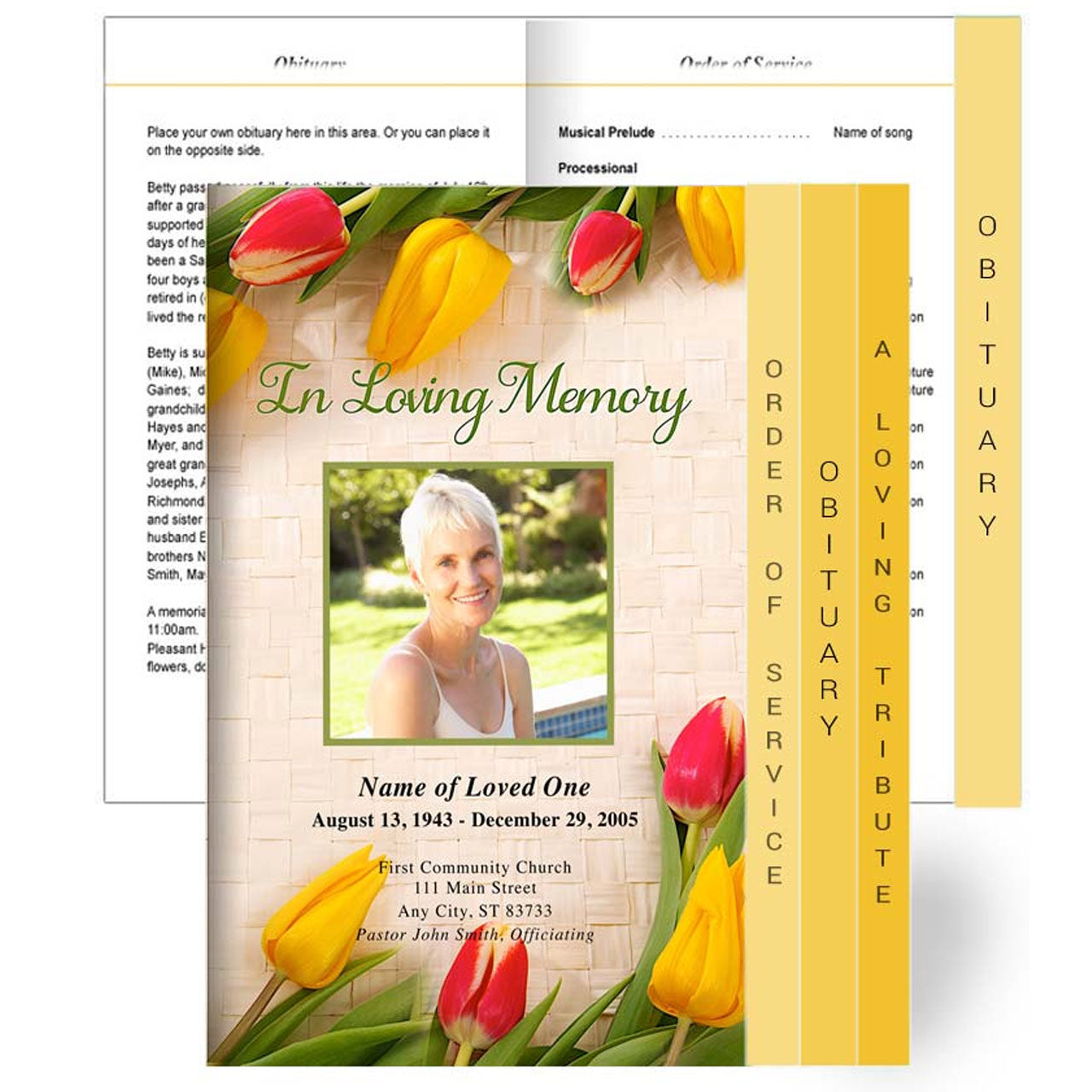 Tulips Tabloid 8-Sided Graduated Program Template.