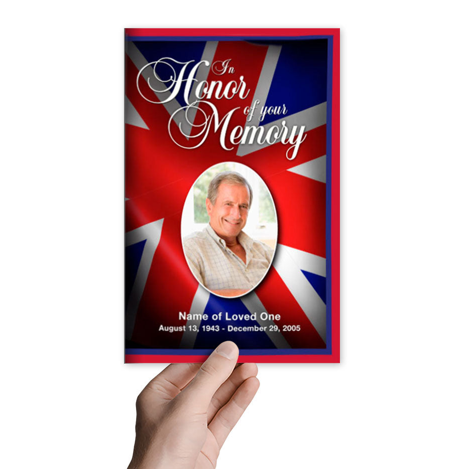 UK Flag Funeral Program Template.