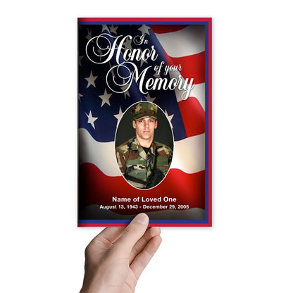 US Flag Funeral Program Template.