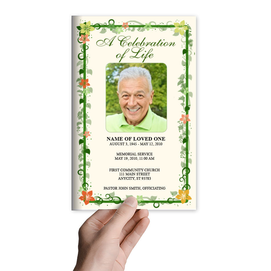 Vines Funeral Program Template.