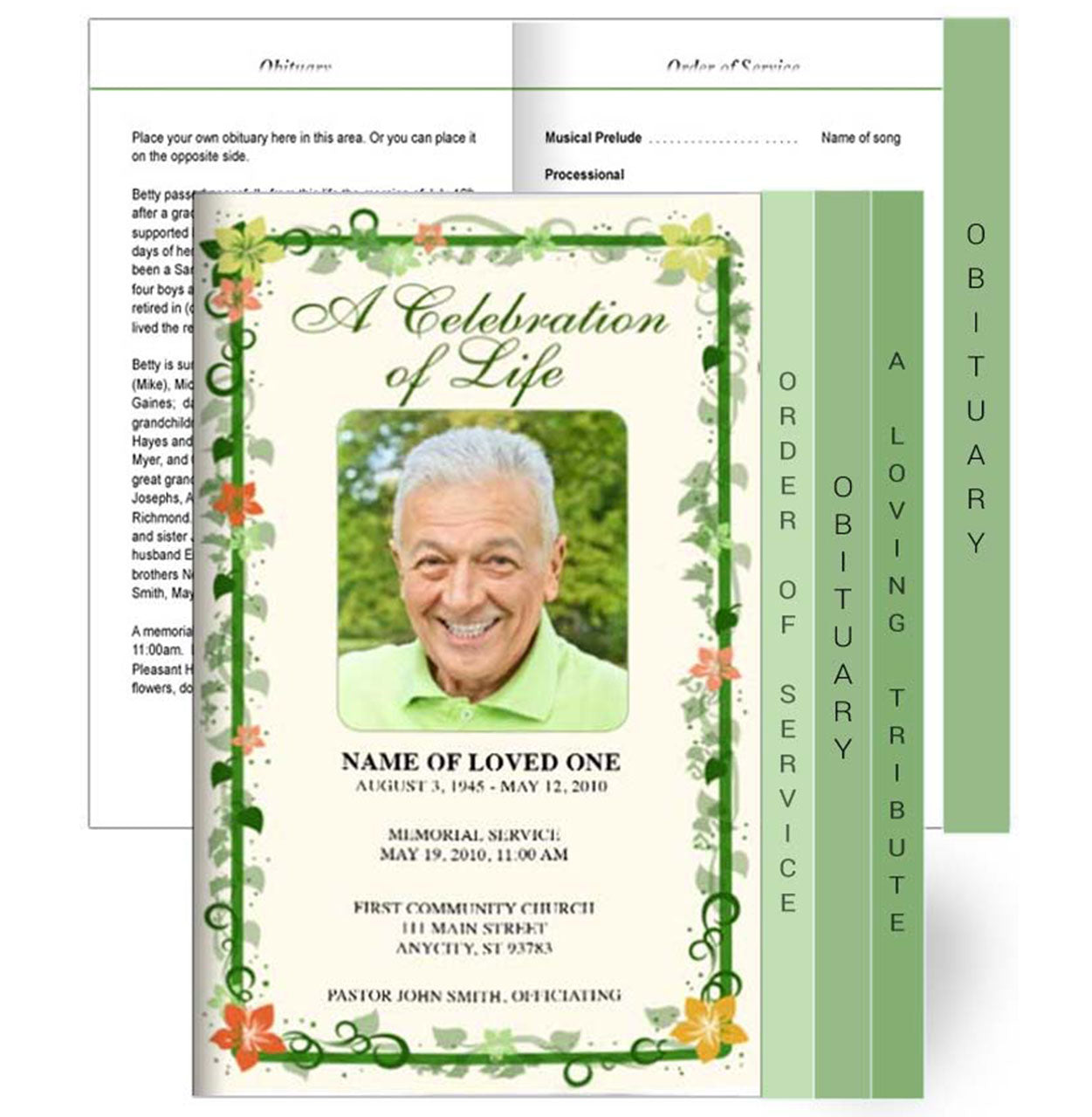 Vines Tabloid 8-Sided Graduated Program Template.
