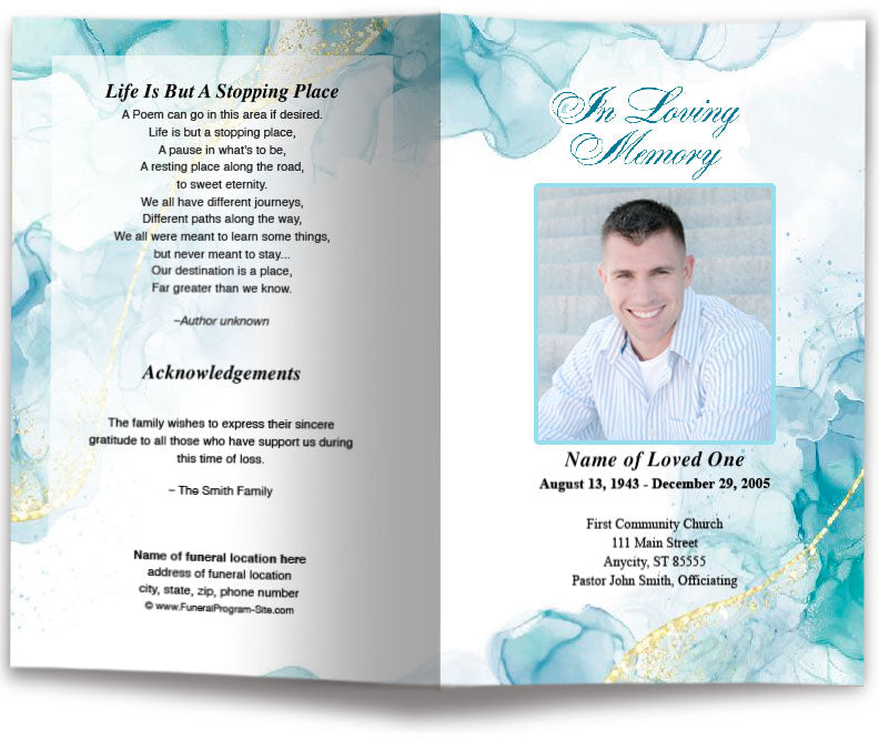 Acrylic Funeral Program Template.