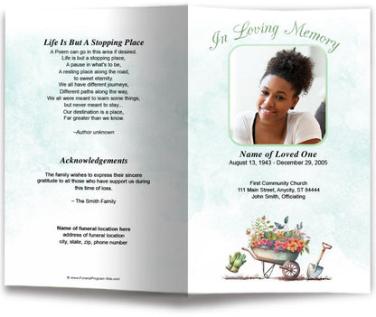 Planting Funeral Program Template