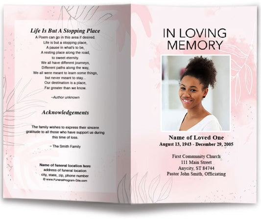 Alumni Funeral Program Template.