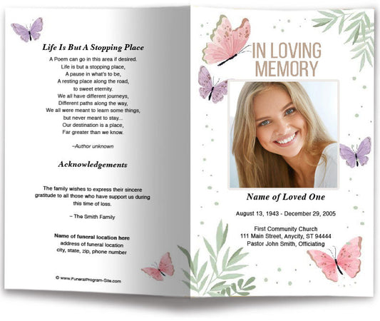 Henrietta Funeral Program Template.