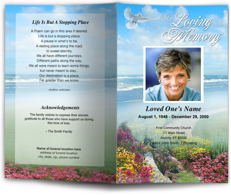 Unforgettable Funeral Program Template.