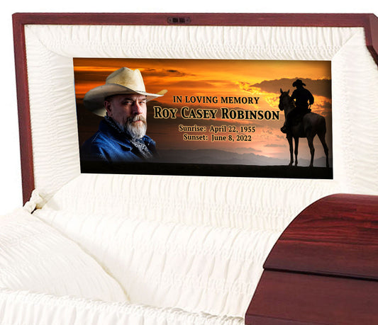 Western Cowboy Casket Panel Insert