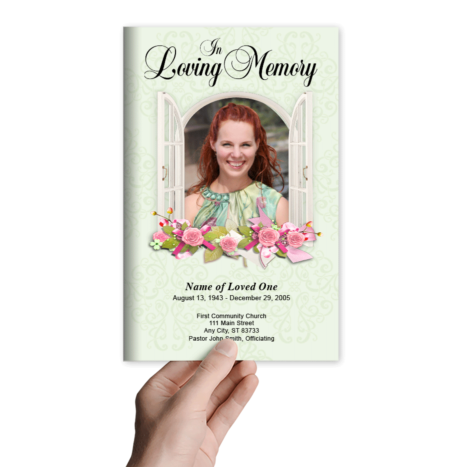 Window Funeral Program Template.