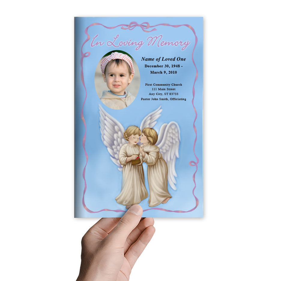 Wings Funeral Program Template.