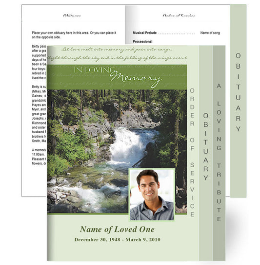 Winsome Tabloid 8-Sided Graduated Funeral Program Template.