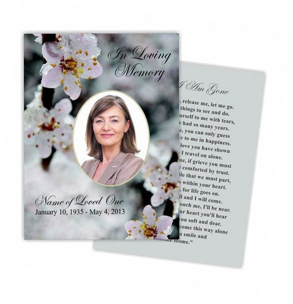 Winter Small Memorial Card Template.