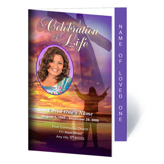 Worship 4-Sided Graduated Funeral Program Template.